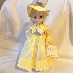 VTG Madame Alexander Jean Ingres Girl Doll #1567 14"  Doll W/ Stand Yellow Dress